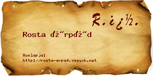 Rosta Árpád névjegykártya