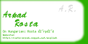 arpad rosta business card